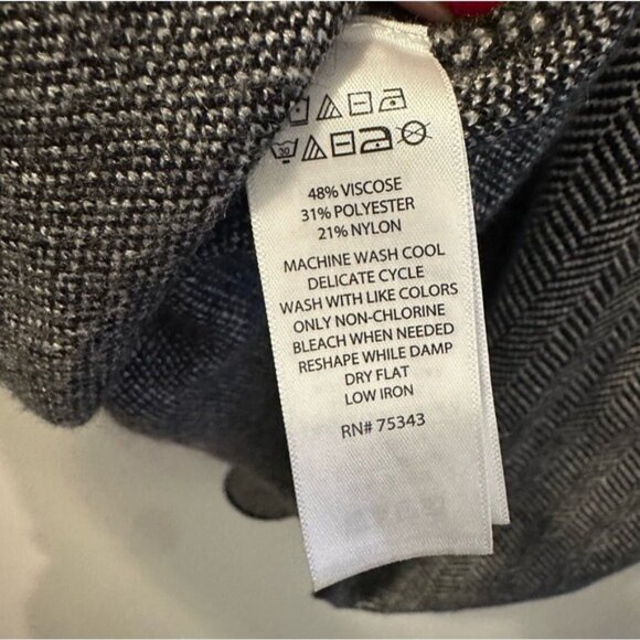 Christian Siriano Gray Herringbone Open Front Cardigan Women’s XS Cozy Chic - Picture 8 of 11